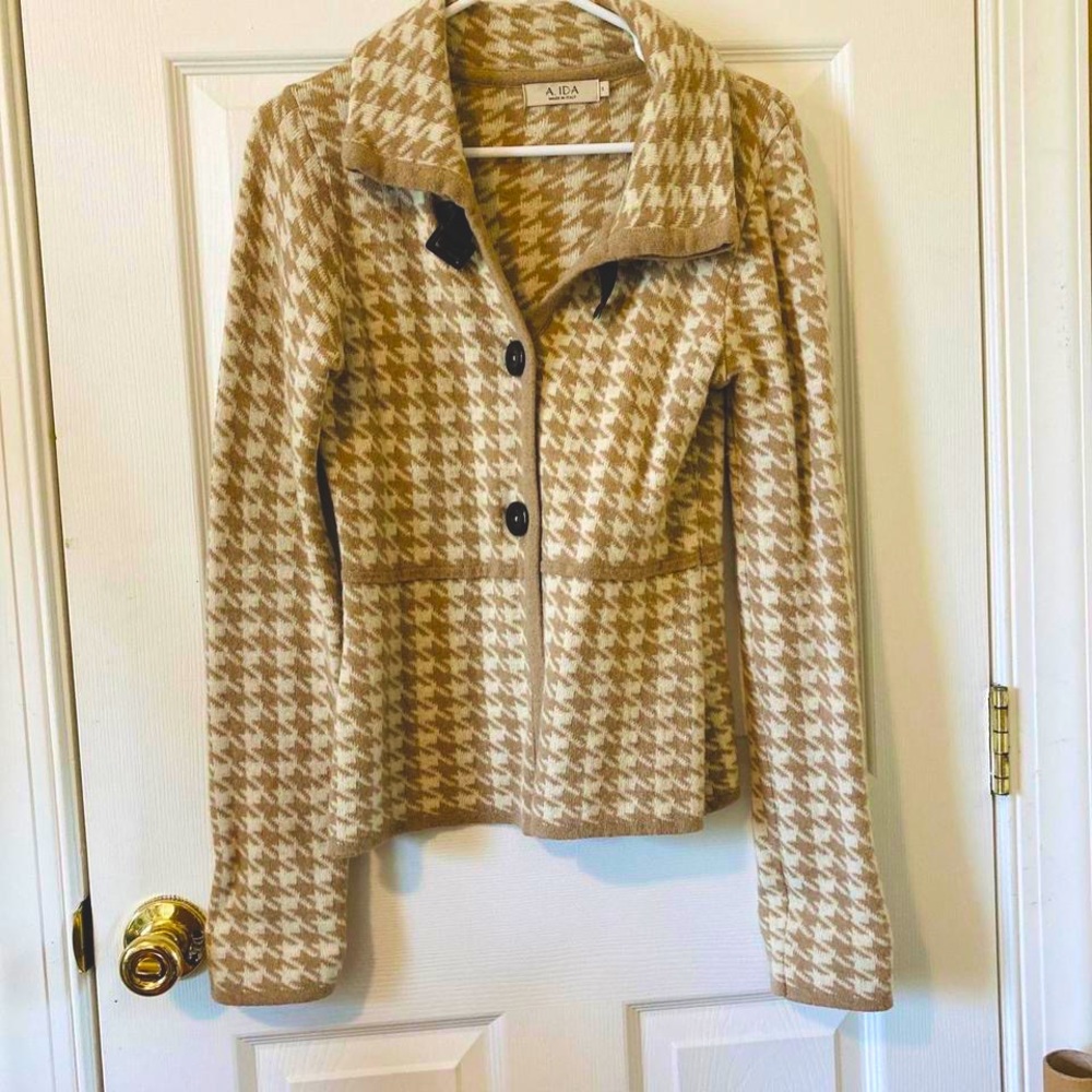 Aida Italy sz S houndstooth cardigan